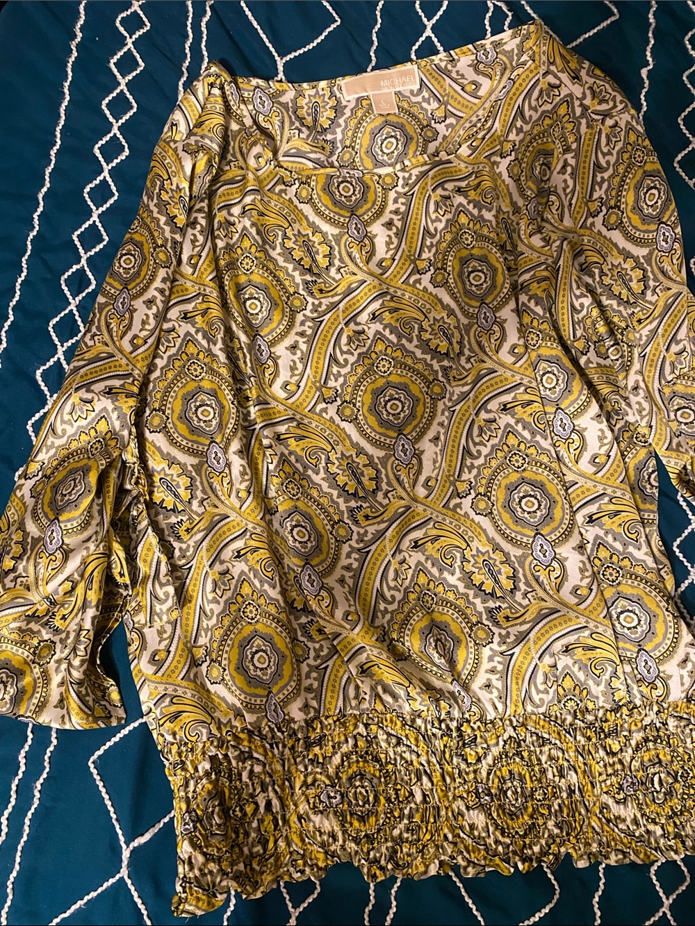 Michael Kors Yellow Paisley Blouse